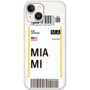 Прозрачный чехол BoxFace Apple iPhone 15 Plus Ticket Miami