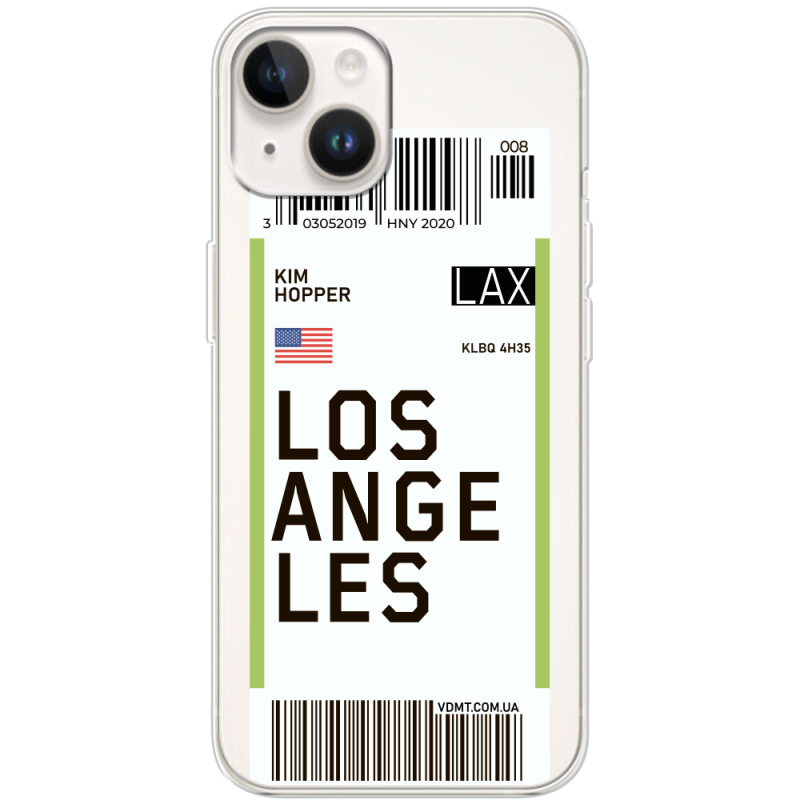Прозрачный чехол BoxFace Apple iPhone 15 Plus Ticket Los Angeles