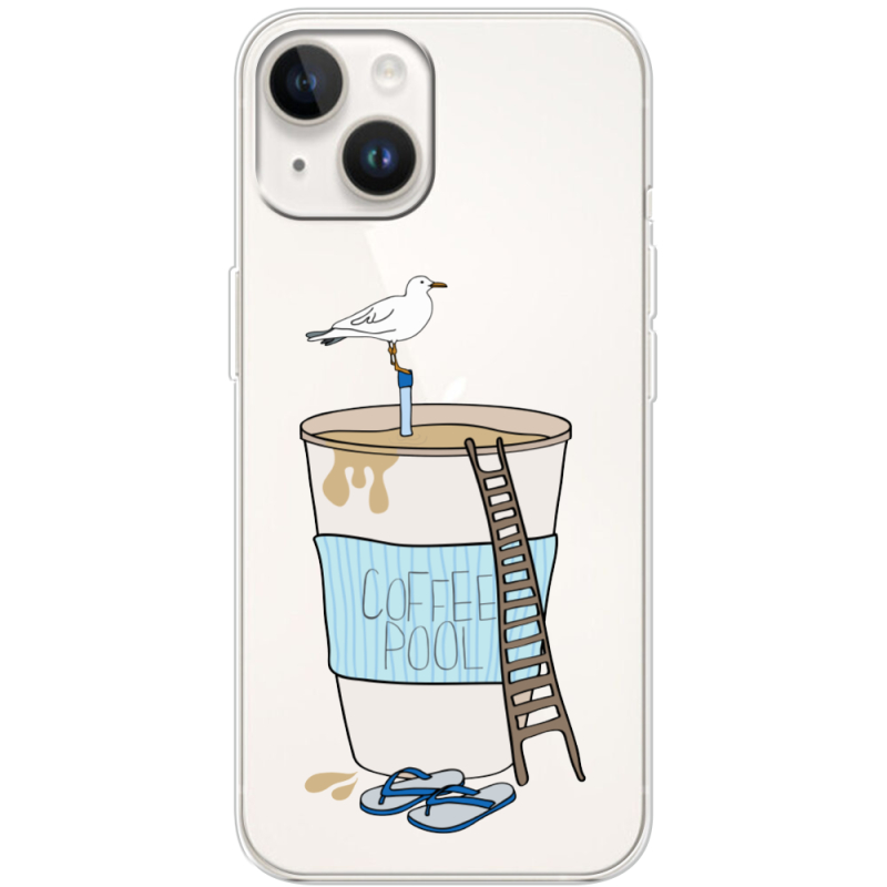 Прозрачный чехол BoxFace Apple iPhone 15 Plus Segull in Cofee Pool