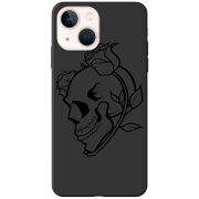 Черный чехол BoxFace Apple iPhone 15 Plus Skull and Roses