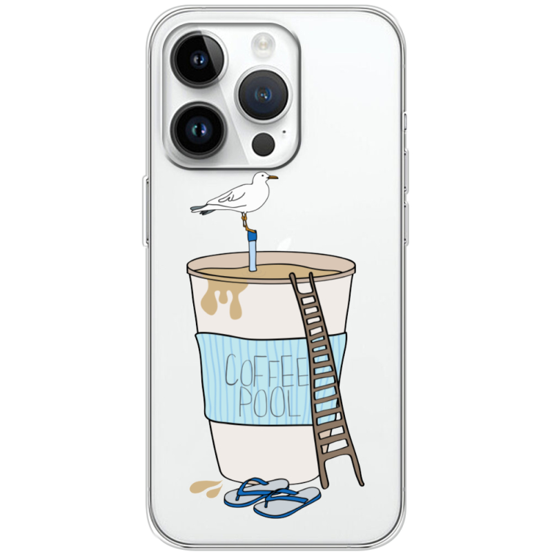 Прозрачный чехол BoxFace Apple iPhone 15 Pro Segull in Cofee Pool