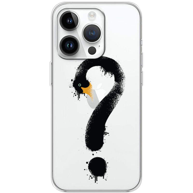 Прозрачный чехол BoxFace Apple iPhone 15 Pro Swan question