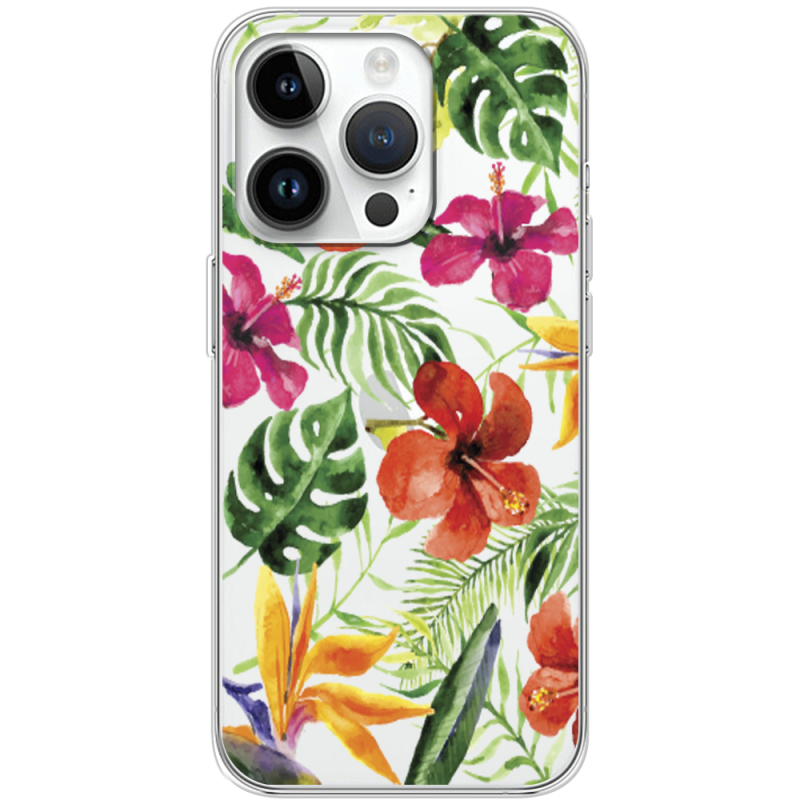 Прозрачный чехол BoxFace Apple iPhone 15 Pro Tropical Flowers