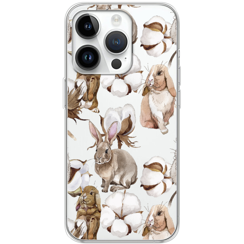 Прозрачный чехол BoxFace Apple iPhone 15 Pro Cotton and Rabbits