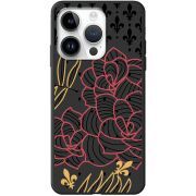 Черный чехол BoxFace Apple iPhone 15 Pro FranceFlowers