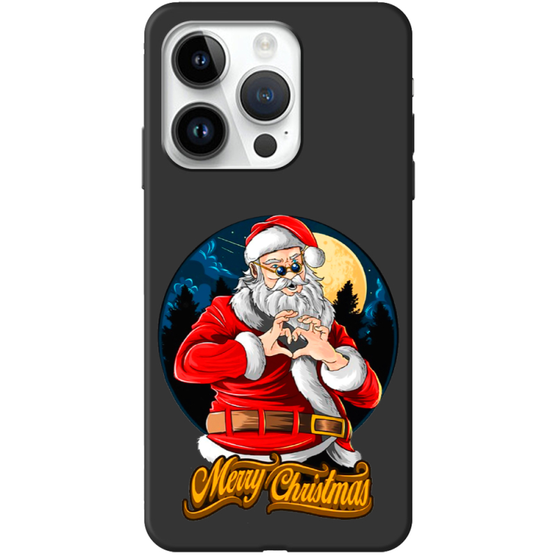 Черный чехол BoxFace Apple iPhone 15 Pro Cool Santa