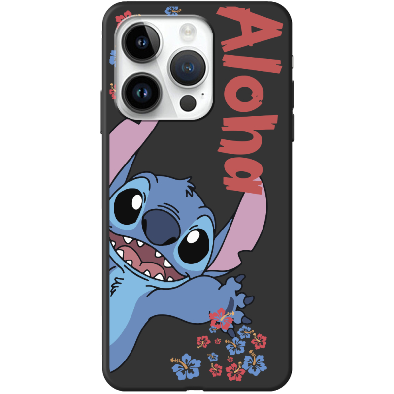 Черный чехол BoxFace Apple iPhone 15 Pro Гавайський друг Stich