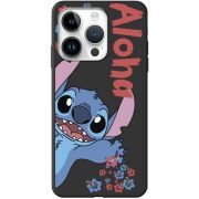 Черный чехол BoxFace Apple iPhone 15 Pro Гавайський друг Stich