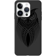 Черный чехол BoxFace Apple iPhone 15 Pro Owl