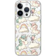 Прозрачный чехол BoxFace Apple iPhone 15 Pro Max Unicorns