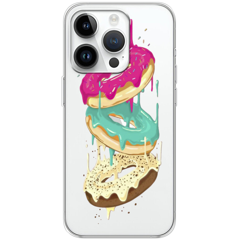 Прозрачный чехол BoxFace Apple iPhone 15 Pro Max Donuts