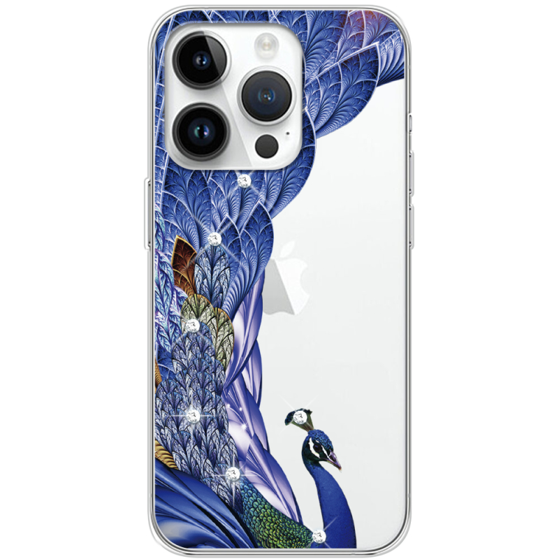 Чехол со стразами Apple iPhone 15 Pro Max Peafowl