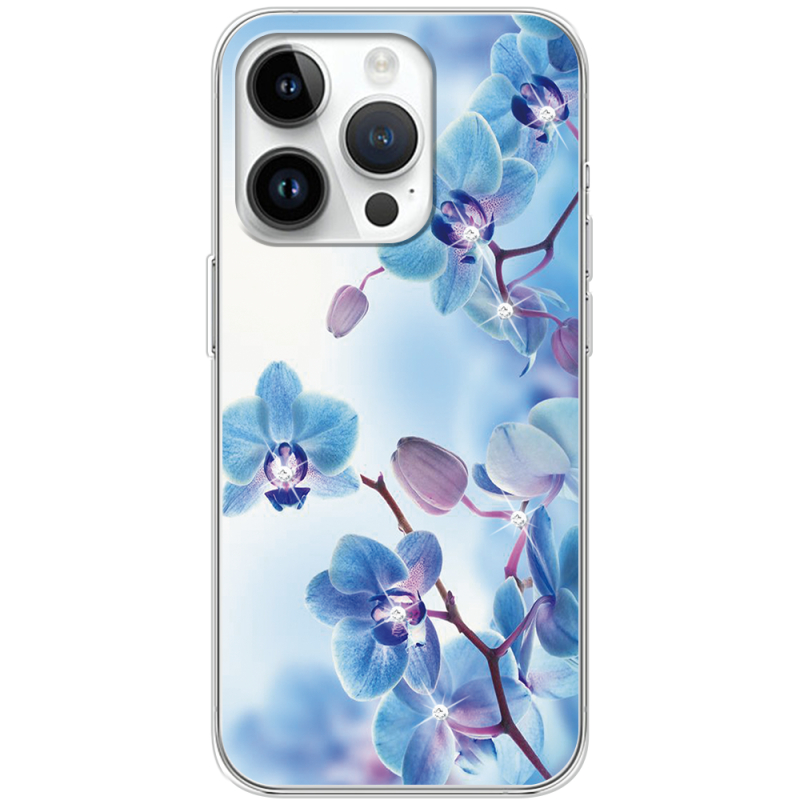 Чехол со стразами Apple iPhone 15 Pro Max Orchids