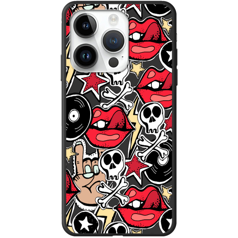 Черный чехол BoxFace Apple iPhone 15 Pro Max Rock Graffiti
