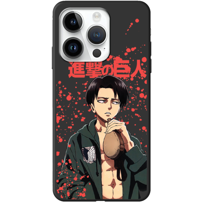 Черный чехол BoxFace Apple iPhone 15 Pro Max Атака Титанов Леви