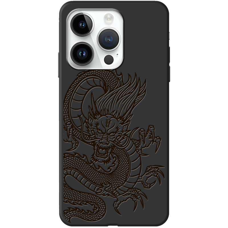 Черный чехол BoxFace Apple iPhone 15 Pro Max Chinese Dragon