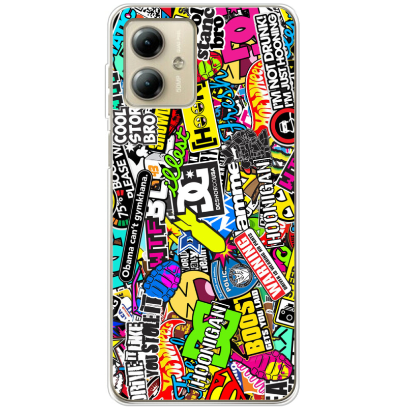 Чехол BoxFace Motorola G14 Multicolored Inscriptions