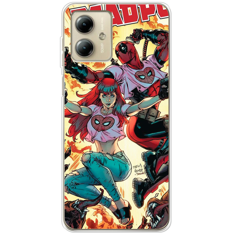 Чехол BoxFace Motorola G14 Deadpool and Mary Jane