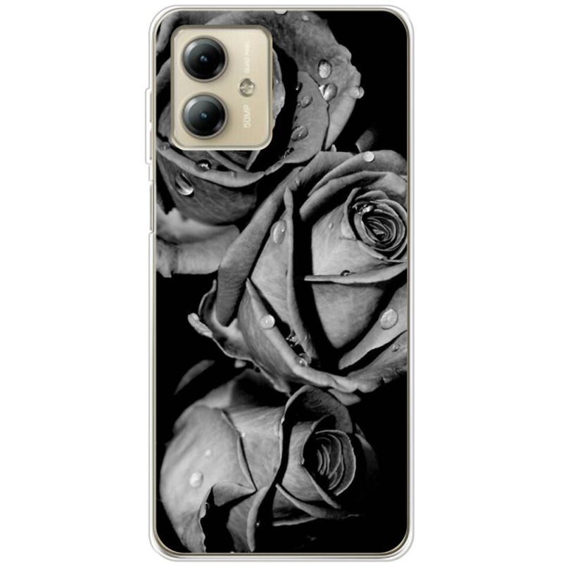 Чехол BoxFace Motorola G14 Black and White Roses