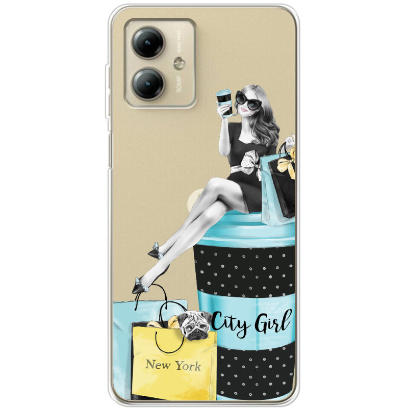 Прозрачный чехол BoxFace Motorola G14 City Girl