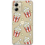 Прозрачный чехол BoxFace Motorola G14 с 3D-глазками Popcorn