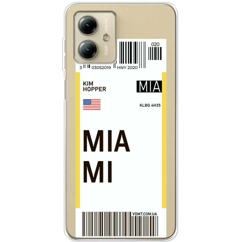 Прозрачный чехол BoxFace Motorola G14 Ticket Miami