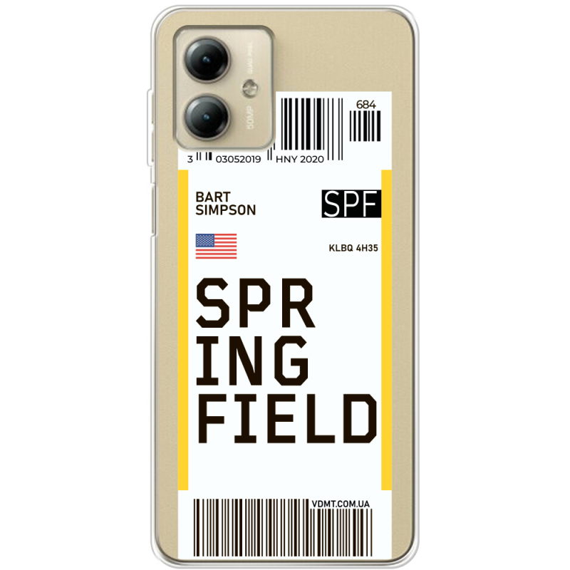 Прозрачный чехол BoxFace Motorola G14 Ticket Springfield