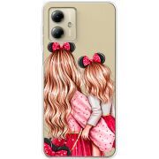 Прозрачный чехол BoxFace Motorola G14 Mouse Girls