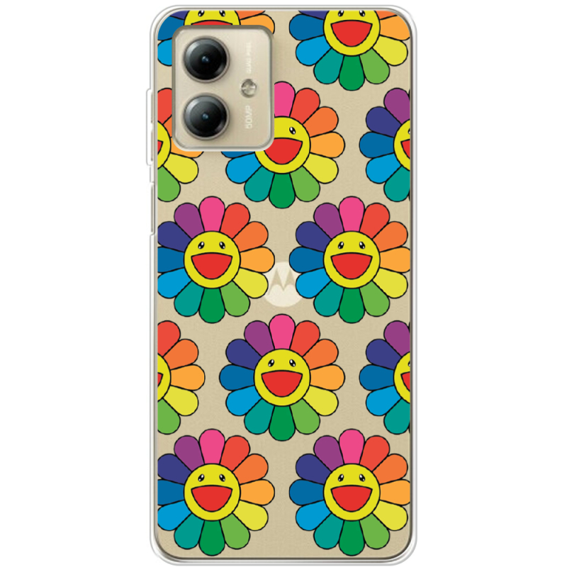 Прозрачный чехол BoxFace Motorola G14 Hippie Flowers