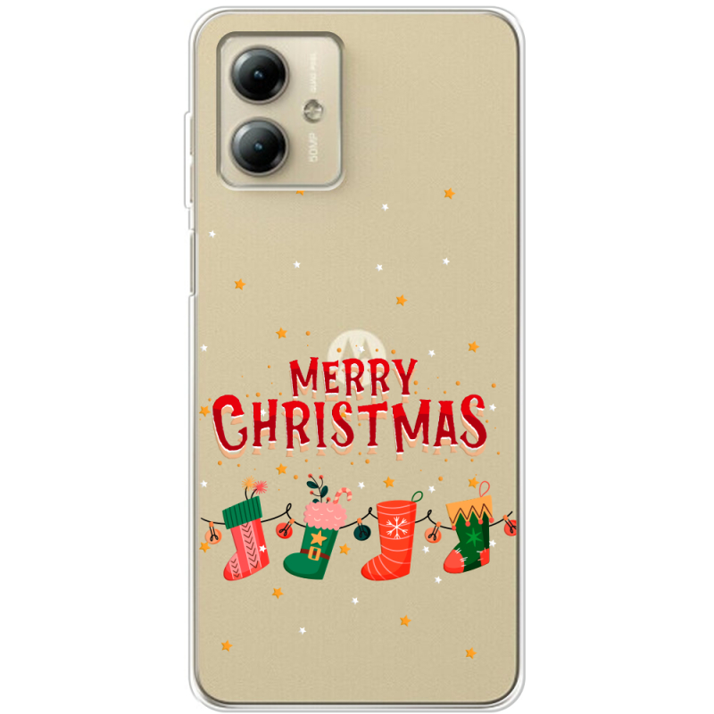 Прозрачный чехол BoxFace Motorola G14 Merry Christmas