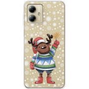 Прозрачный чехол BoxFace Motorola G14 Christmas Deer with Snow