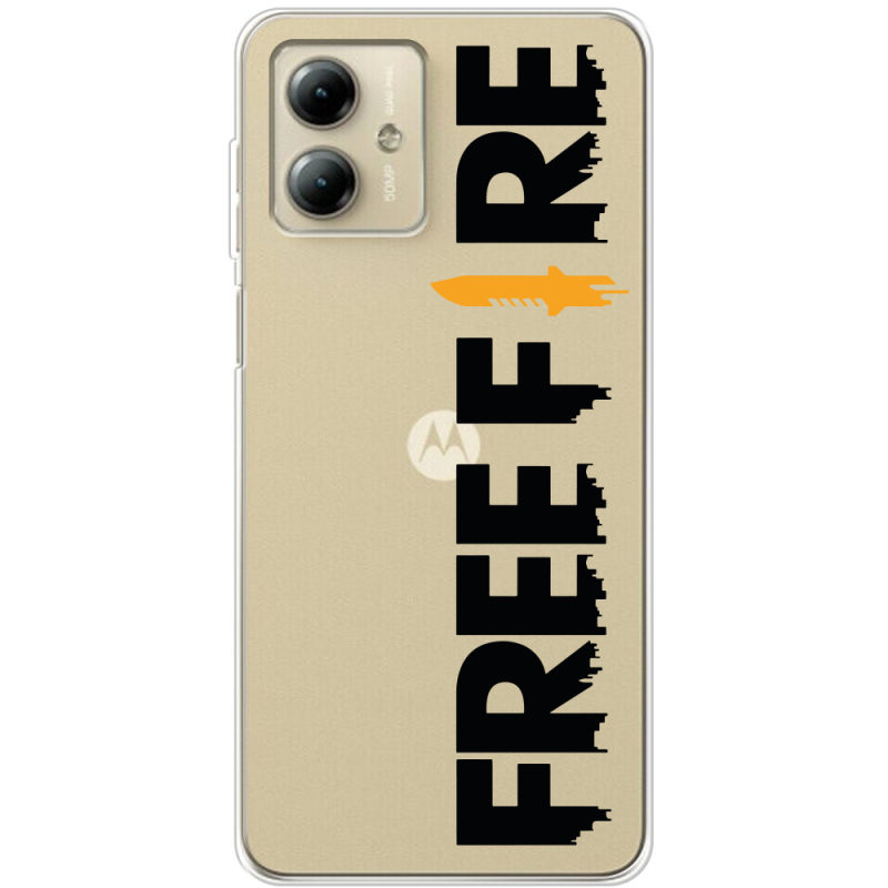 Прозрачный чехол BoxFace Motorola G14 Free Fire Black Logo