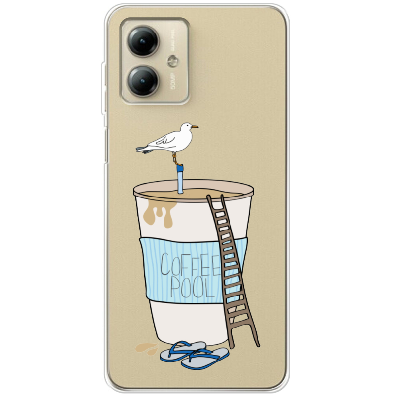 Прозрачный чехол BoxFace Motorola G14 Segull in Cofee Pool