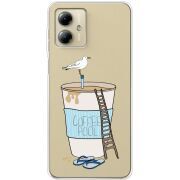 Прозрачный чехол BoxFace Motorola G14 Segull in Cofee Pool