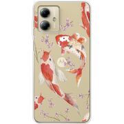 Прозрачный чехол BoxFace Motorola G14 Japanese Koi Fish