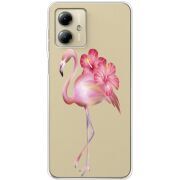 Прозрачный чехол BoxFace Motorola G14 Floral Flamingo