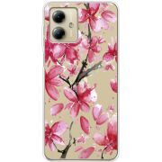 Прозрачный чехол BoxFace Motorola G14 Pink Magnolia