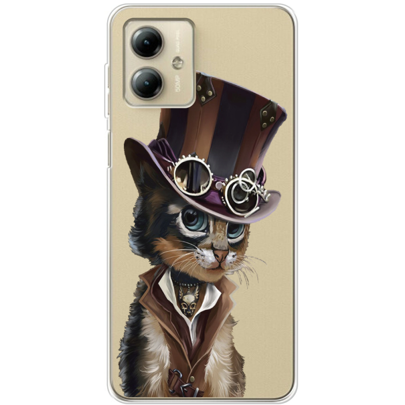 Прозрачный чехол BoxFace Motorola G14 Steampunk Cat