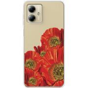 Прозрачный чехол BoxFace Motorola G14 Red Poppies