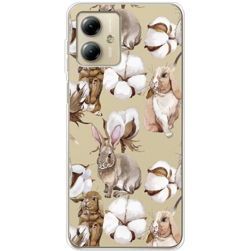 Прозрачный чехол BoxFace Motorola G14 Cotton and Rabbits