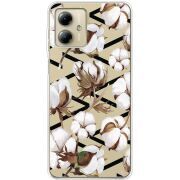 Прозрачный чехол BoxFace Motorola G14 Cotton flowers