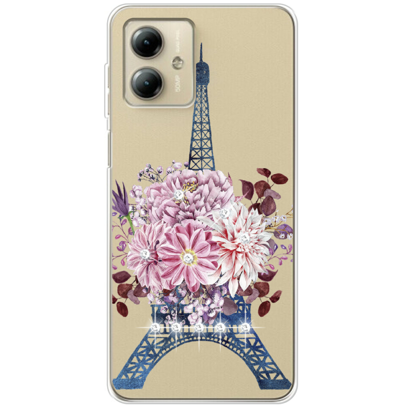 Чехол со стразами Motorola G14 Eiffel Tower