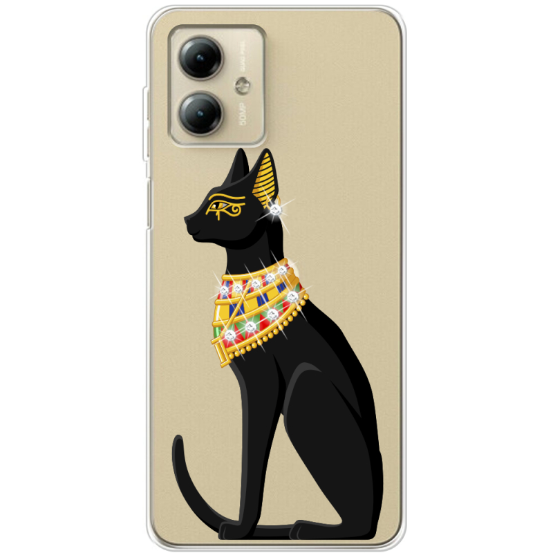 Чехол со стразами Motorola G14 Egipet Cat