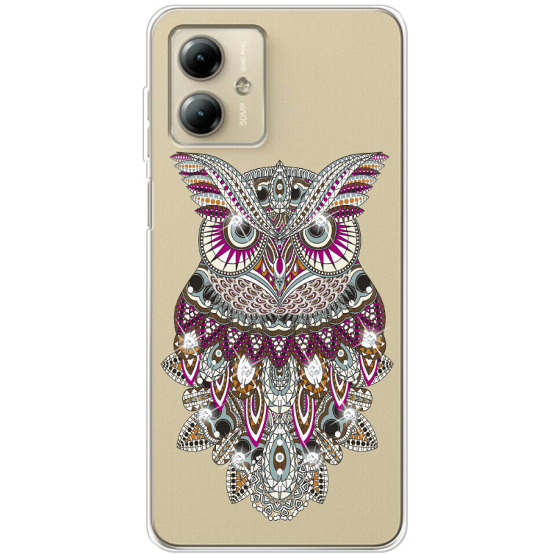 Чехол со стразами Motorola G14 Owl