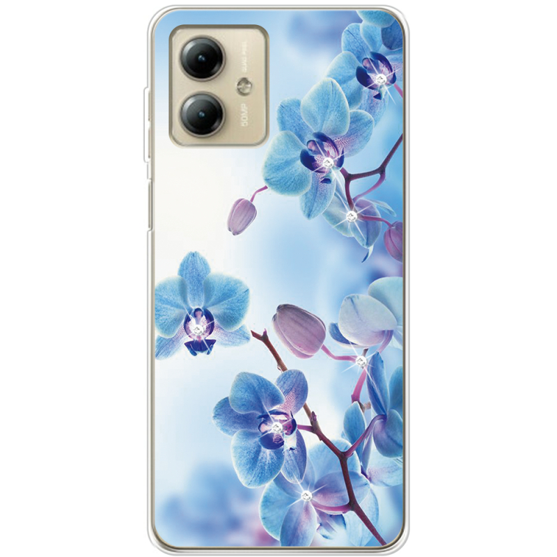 Чехол со стразами Motorola G14 Orchids