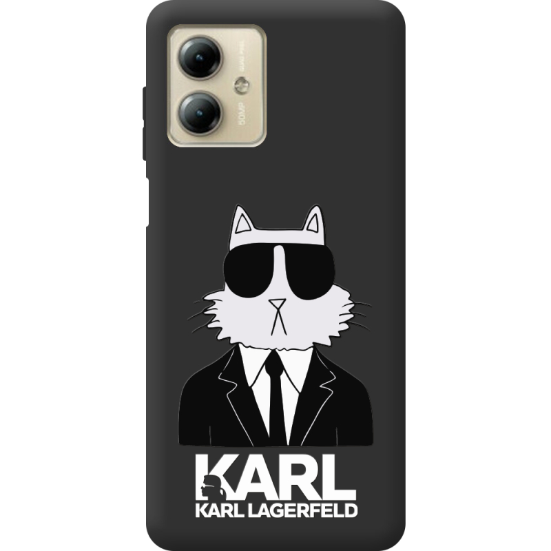 Черный чехол BoxFace Motorola G14 Cat in Black