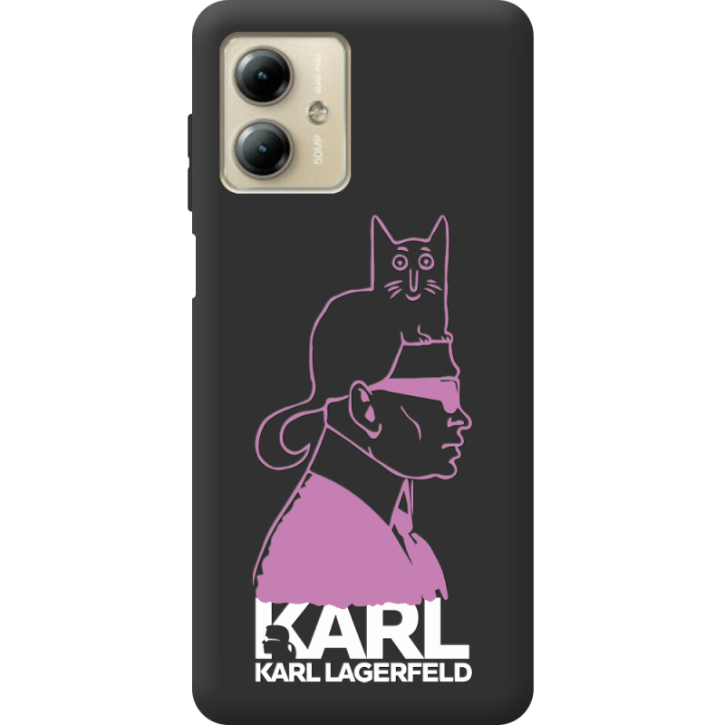 Черный чехол BoxFace Motorola G14 Pink Karl