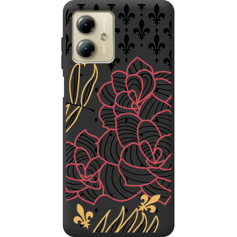 Черный чехол BoxFace Motorola G14 FranceFlowers