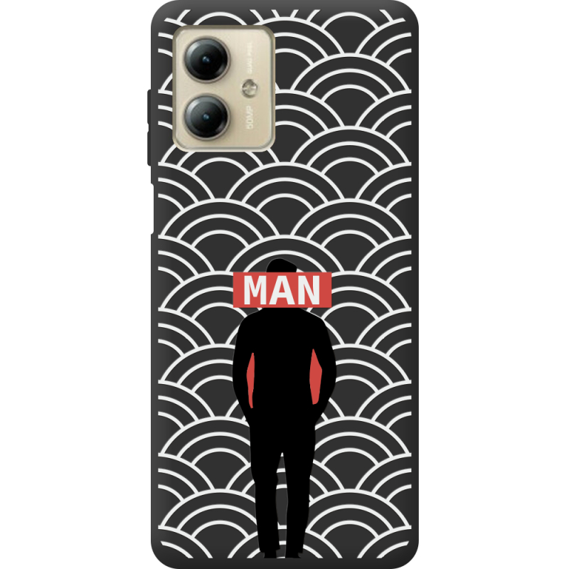 Черный чехол BoxFace Motorola G14 Man Pattern