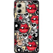 Черный чехол BoxFace Motorola G14 Rock Graffiti